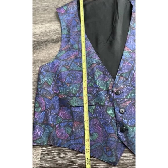 Vintage Adventures Of California Men’s Size L Formal Floral Multicolor Vest - Picture 4 of 10